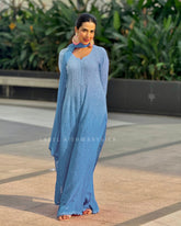 Thalassa Chikankari & Mukaish Ombré Kurta Set (set of 3)